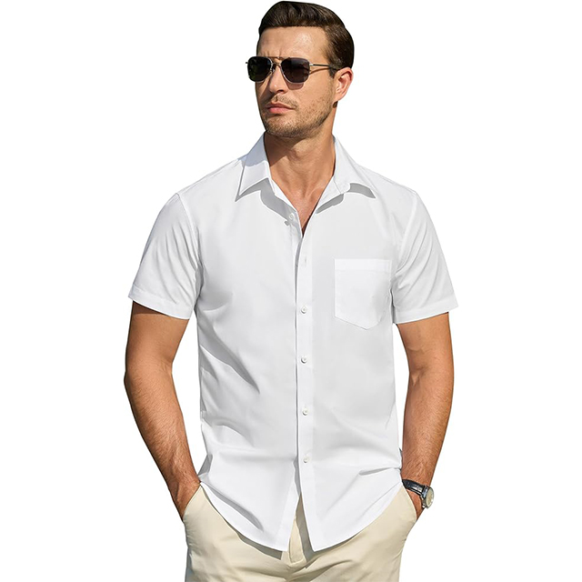 men's short sleeve button down lyocell shirts casual summer beach cuban collar wedding shirt with pockets men's short sleeve button down lyocell shirts casual summer beach cuban collar wedding shirt with pockets
